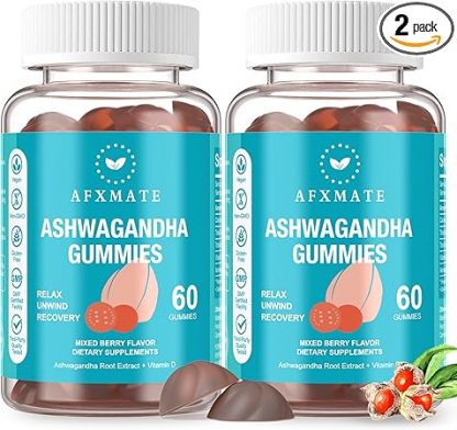 Afxmate™ Ashwagandha Gummies – 2-Pack for Stress & Sleep Support