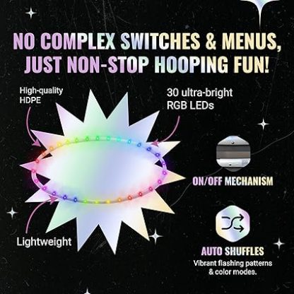 Auto Color Changing LED Glow in the Dark Hoola Hoop